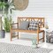 Costway 2-Person Bench Patio Acacia Wood Outdoor Loveseat Chair Garden Natural